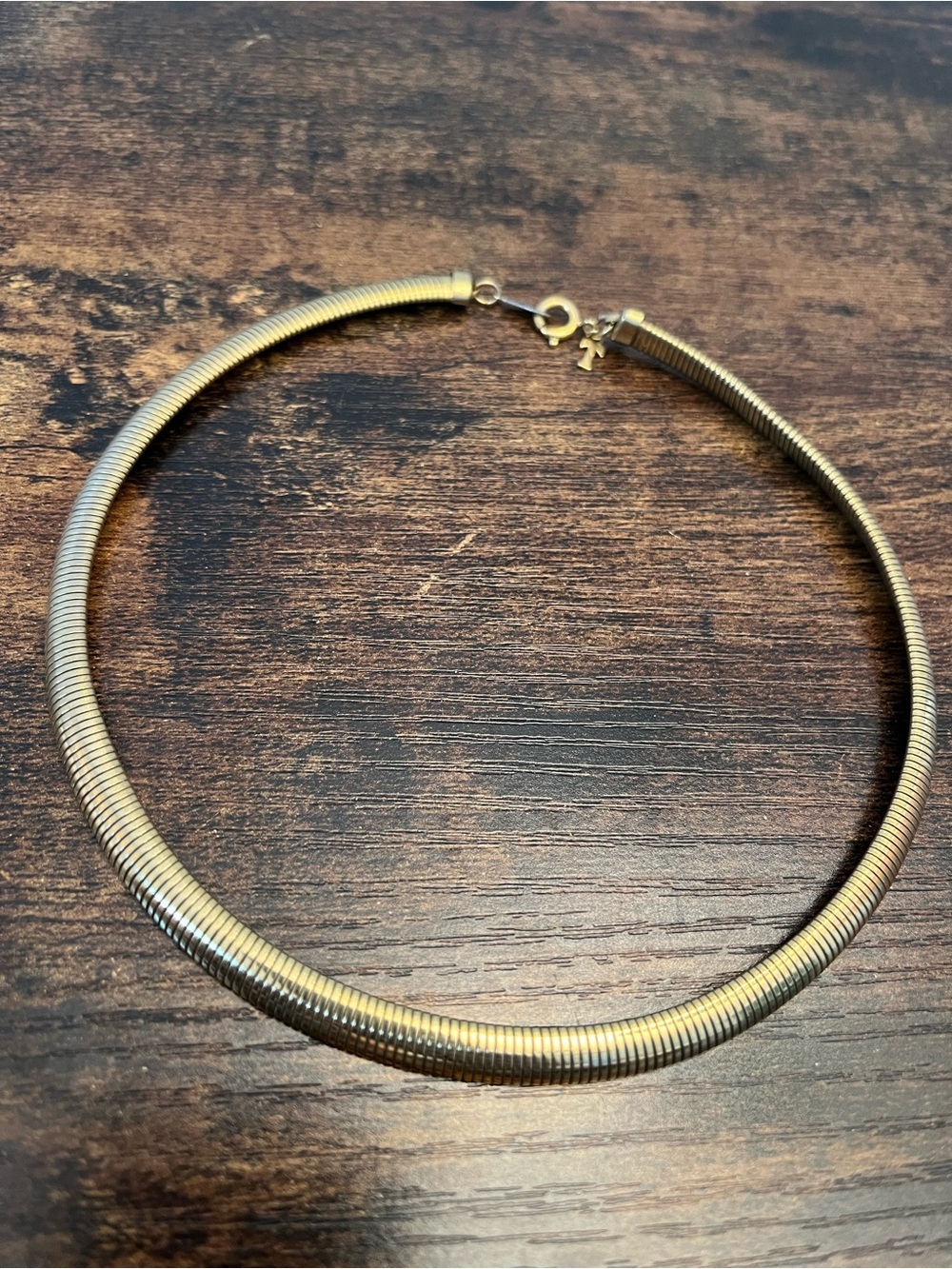 Vintage Gold Snake Chain Necklace Chocker 12” Long Minimalist Maximalist Chocker
